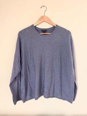 Eileen Fisher, Lagenlook Quiet Luxury, Purple, Sustainable Minimalist Sweater, L